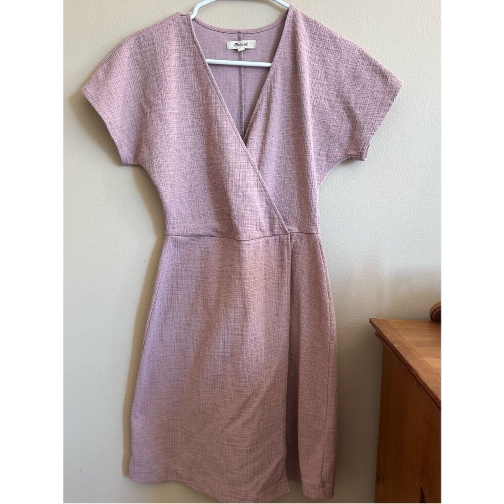 Madewell Mauve Textured Wrap Dress Size XXS